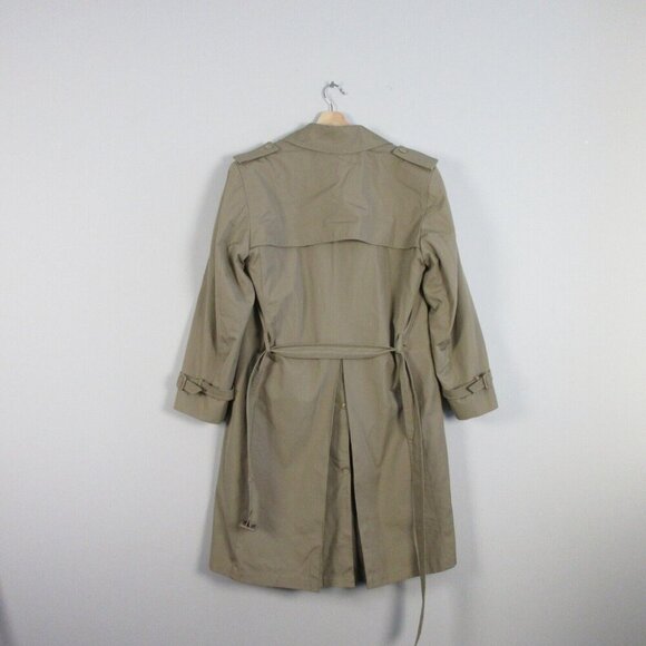 ROC Men Trench Coat Double Breasted Belted Long Jacket Overcoat 40R Khaki 1596 - Picture 2 of 16